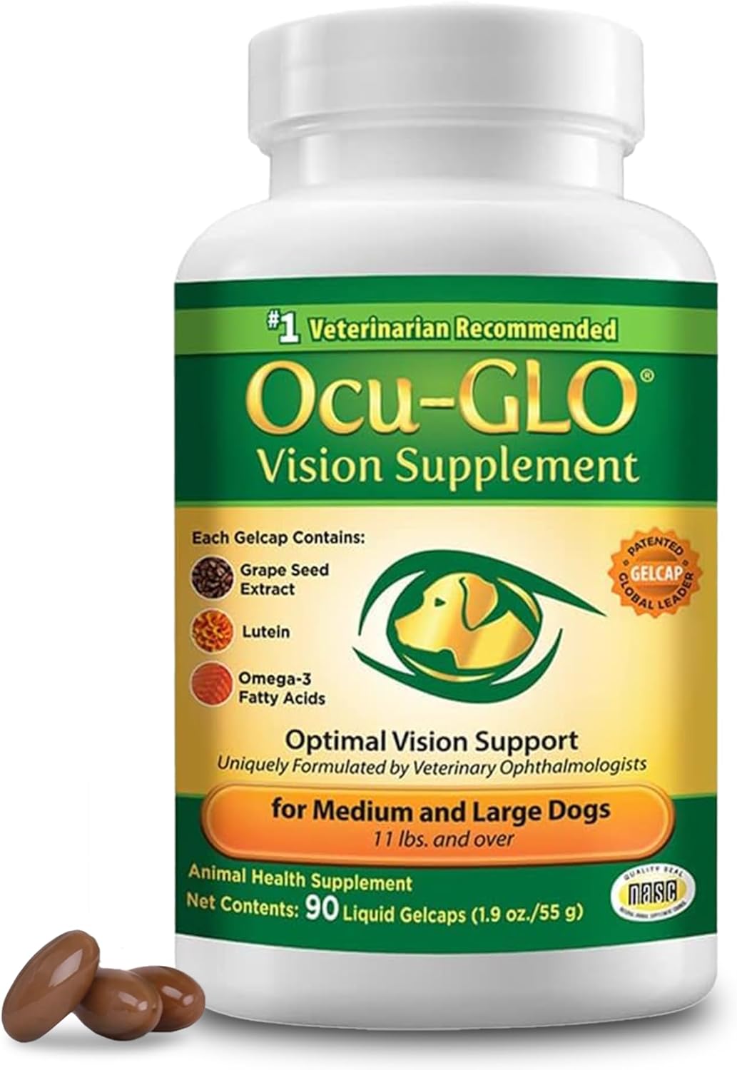 Ocu-GLO for Medium and Large Dogs (11+ lb), 90 Tablets