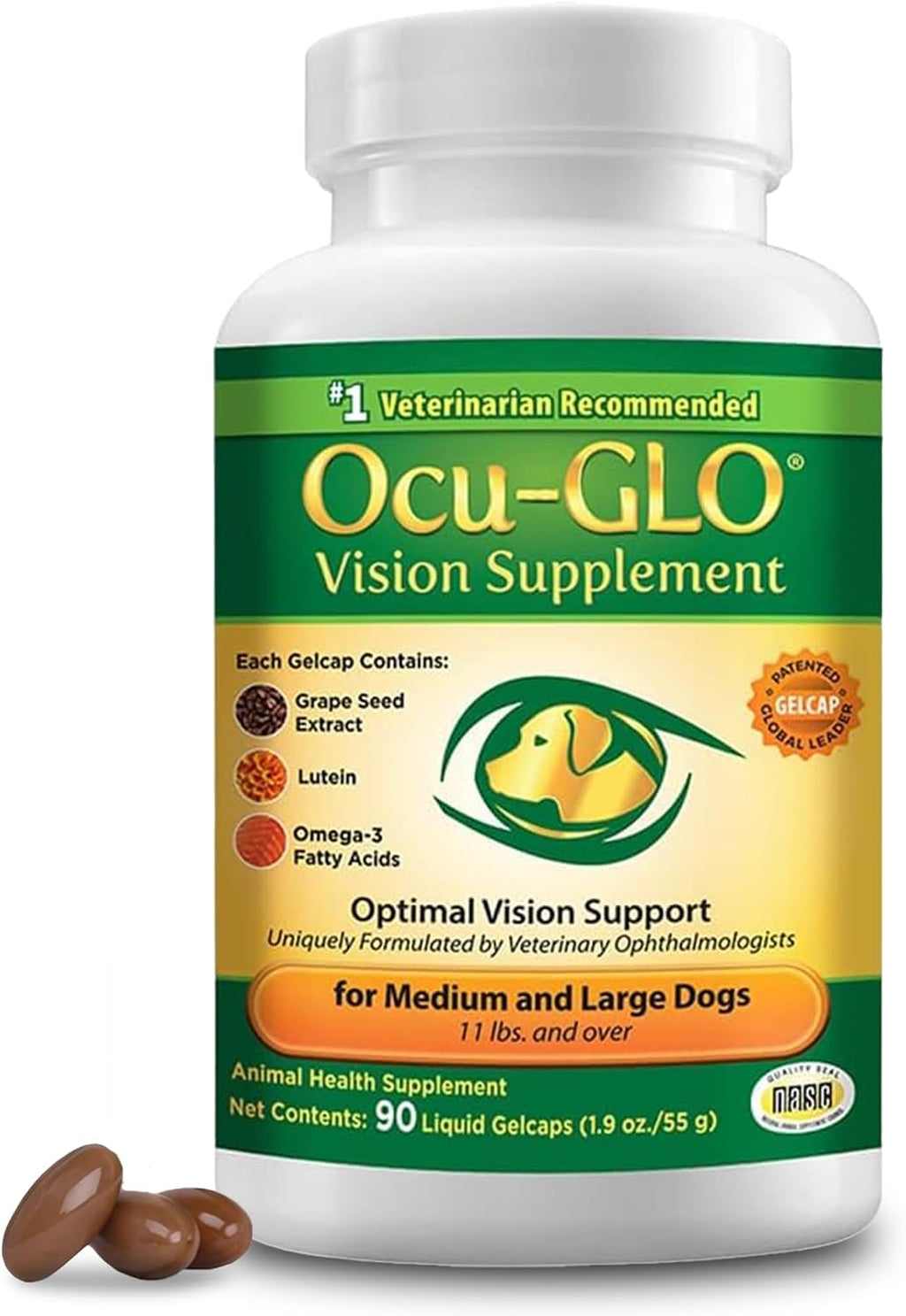 Ocu-GLO Suplemento Visual para Perros Medianos a Grandes (45 comprimidos)