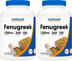 Nutricost Fenogreco Semilla 1350mg, 240 Cápsulas (2 Botes) - Sin Gluten, No GMO