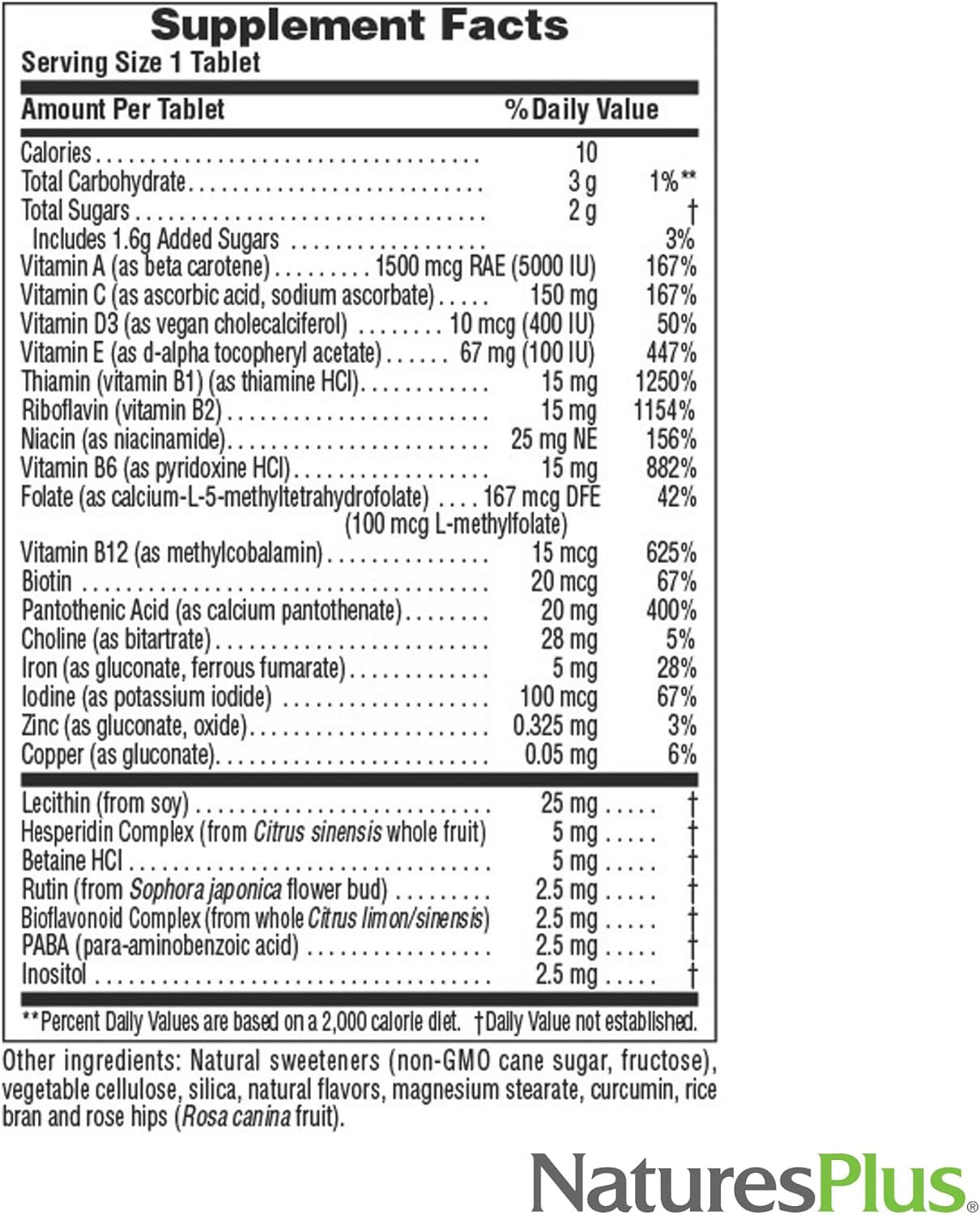 NaturesPlus Multivitamínico Masticable para Adultos, Sabor Piña, 90 Comprimidos