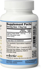 Eclectic Herb - Organic Oat Capsules (Avena Sativa) - 90 capsules of 375 mg