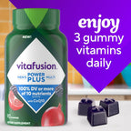 Vitafusion Power+ Multivitamínico para hombres con CoQ10 - Sabor a arándano y granada