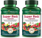Purity Products Super Reds Cápsulas - Fórmula con 20+ Superfrutas y Bayas Orgánicas, 90 Cápsulas