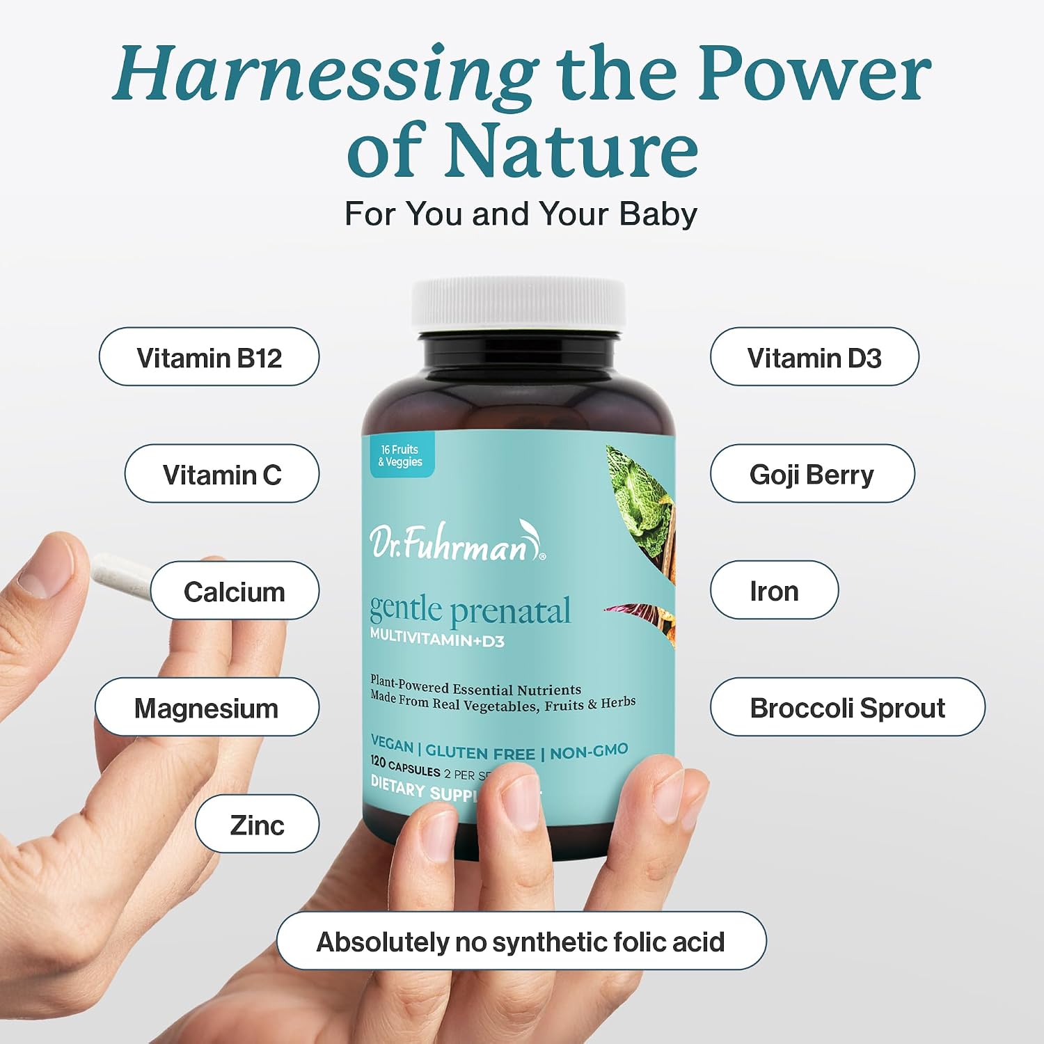Vitaminas Prenatales Dr. Fuhrman - 120 Cápsulas con Folato Natural
