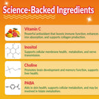 Super Vitamin B Complex Gummies - Complejo B Metilado con Vitamina C, Colina, Inositol y PABA - 60 Gominolas Veganas