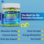 LILICARE Multivitamínico para Hombres en Gominolas | Complejo B, Omega 3 Vegano, Probióticos, Sin Azúcar (60 Gominolas)
