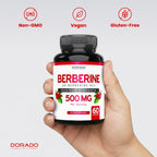 Suplemento de Berberina 500mg por Dosis (60 Cápsulas) - Berberina HCL para la Salud Digestiva