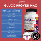 Gluco Proven Max – Suplemento diario con vitaminas, minerales y hierbas – Cromo, Magnesio, Banaba, Melón amargo y Zinc – No GMO, sin gluten – 180 cápsulas