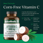 NutraMedix Vitamina C 1000 mg sin maíz - Cápsulas vegetales (120 cápsulas)
