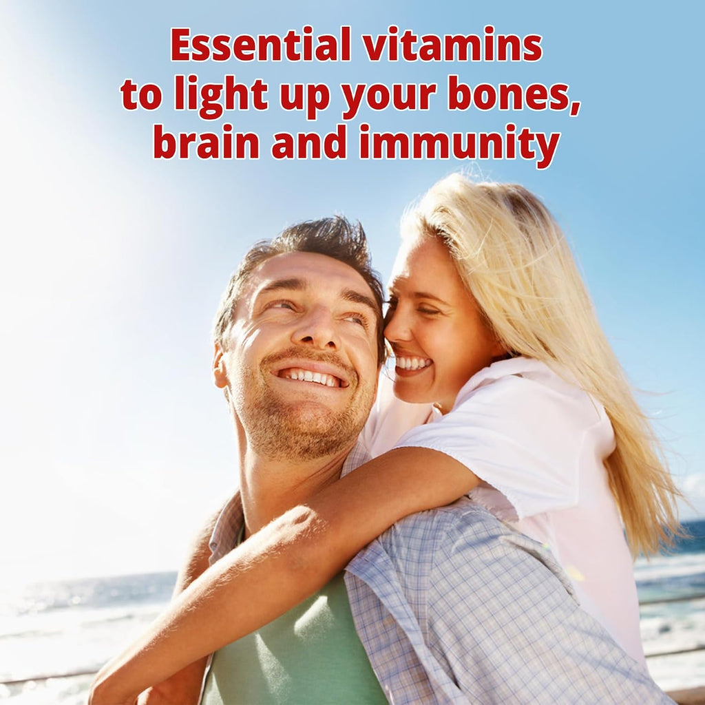 NEVISS 2Pack Gominolas Veganas de Vitamina D3 + B12, Alta Potencia D3 5000IU y 1000 mcg de B12 Metilada, para Adultos, Apoya la Salud Ósea, Inmunidad y Energía, 120 Unidades