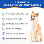 Suplemento Líquido de Biotina para Perros, 2000 mcg, con Colágeno y Vitaminas C y E, 59 ml