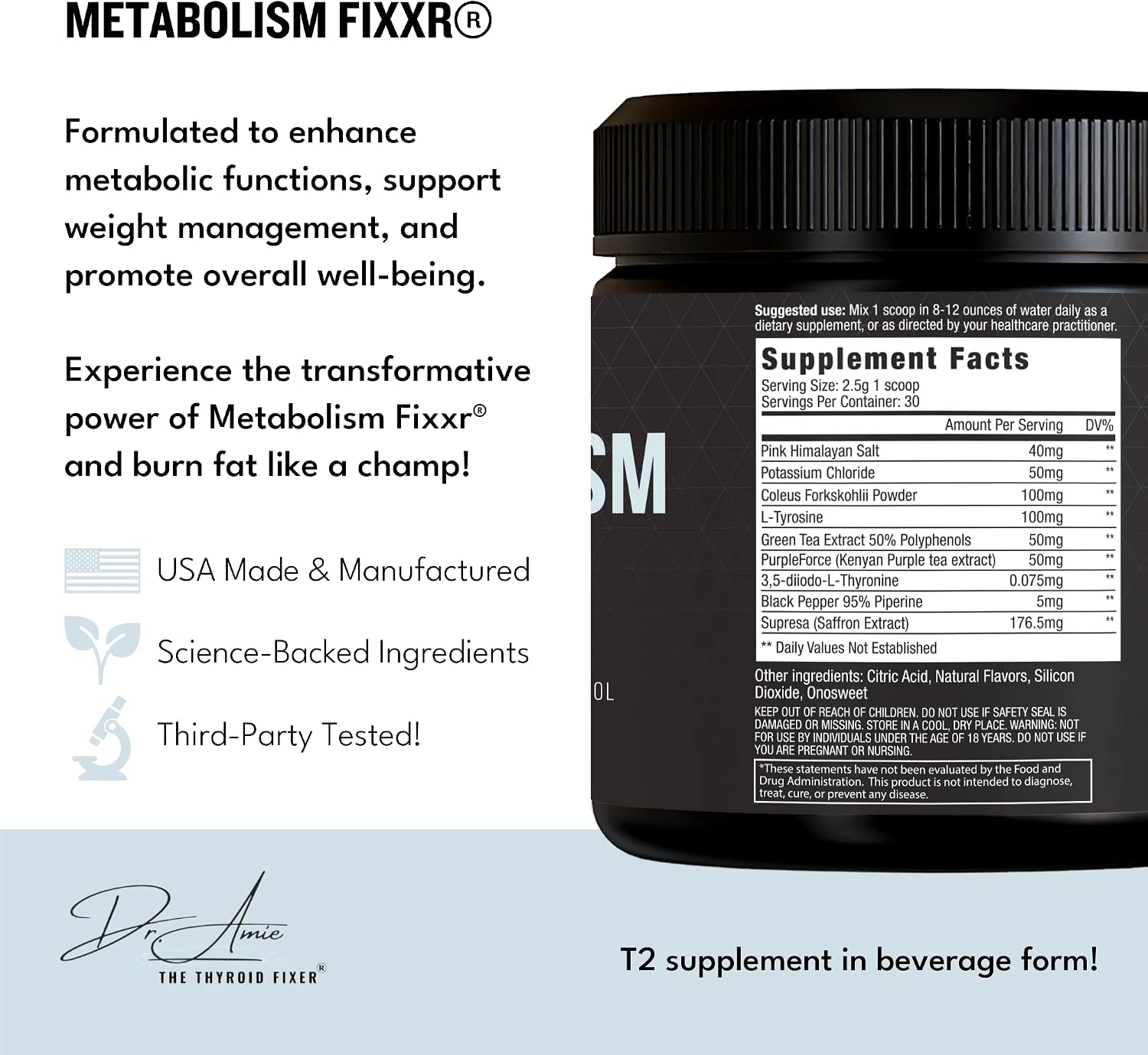 Metabolism Support by Dr. Amie | Sabor Orange Crush | 30 Servicios