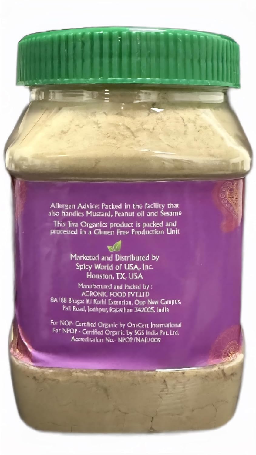 Polvo de Amla Orgánico 567 g - Puro, Libre de Gluten, No GMO, Amalaki de India, Vitamina C - Jiva Organics