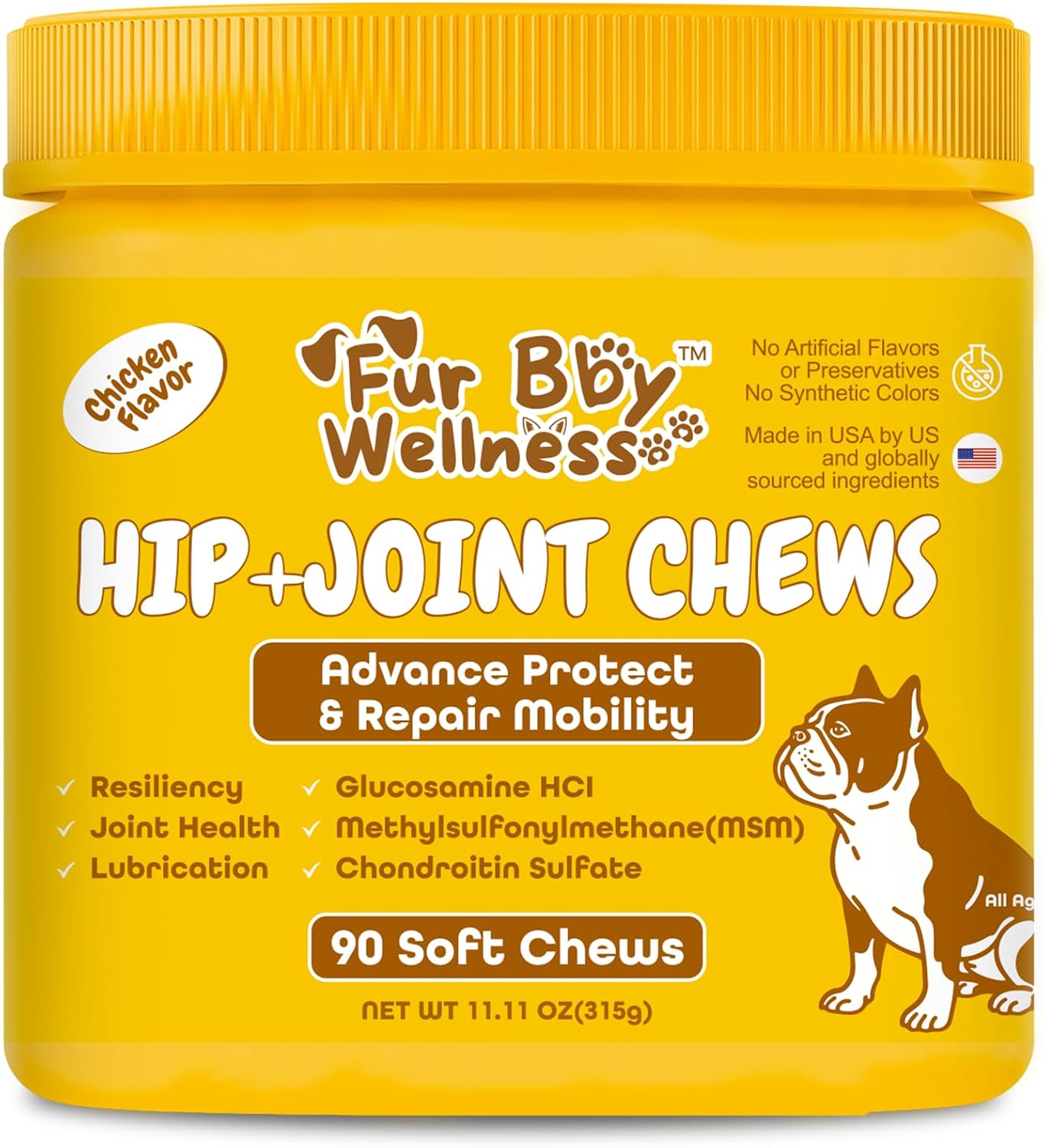 Vet-Strength Suplemento para Cadera y Articulaciones para Perros - 90 Snacks Blandos Sabor Pollo