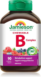 Jamieson B Complex Chewable Delicious Berry Bliss Flavour 90 Tablets