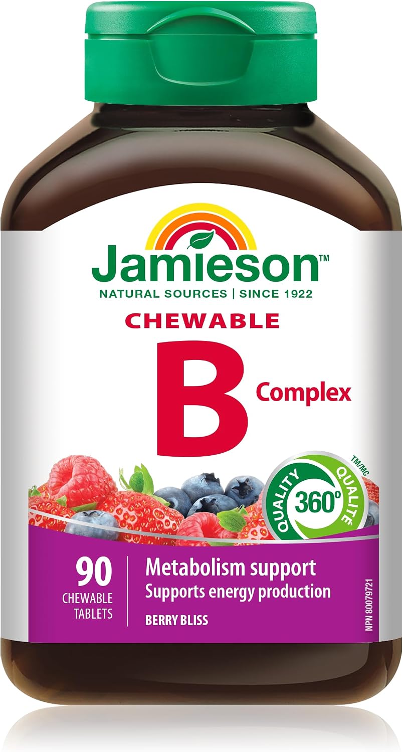 Jamieson B Complex Chewable Delicious Berry Bliss Flavour 90 Tablets