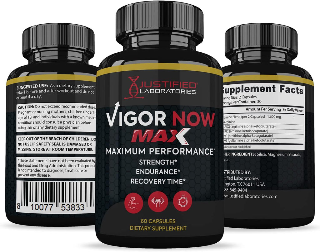 Vigor Now Max 1600MG - Fórmula Avanzada para la Salud Masculina (Pack de 5, 300 Cápsulas)