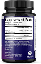 Vitamina D3 K2 5000 UI + 100 mcg MK-7 - 120 Comprimidos Masticables Sabor a Baya