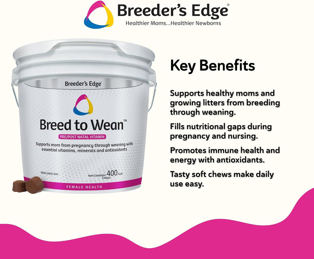 Breeder’s Edge Breed to Wean Multivitamínico para Perros y Gatos, 400 Comprimidos Masticables