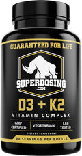 Max Strength Vitamina D3 10000 UI y K2 1500 mcg - 1 Botella
