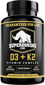 Max Strength Vitamina D3 10000 UI y K2 1500 mcg - 1 Botella