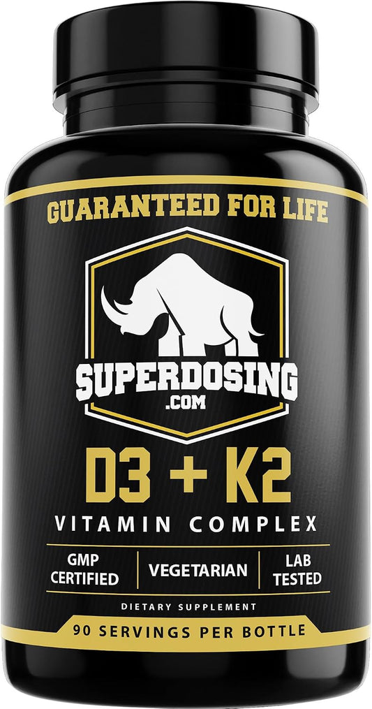 Max Strength Vitamina D3 10000 UI y K2 1500 mcg - 1 Botella