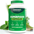 Greens+ Cápsulas de Superalimentos Orgánicos - Espirulina y Clorela Orgánicas con Alfalfa y Pasto de Trigo - 240 Cápsulas