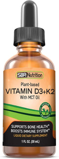 Vitamina D3 + K2 (MK-7) Gotas Veganas con Aceite MCT y Sabor a Menta