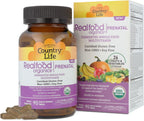 Realfood Organics Prenatal Multi - Antes, Durante y Después del Embarazo - Con Folato, D3 y Hierro - 90 Comprimidos