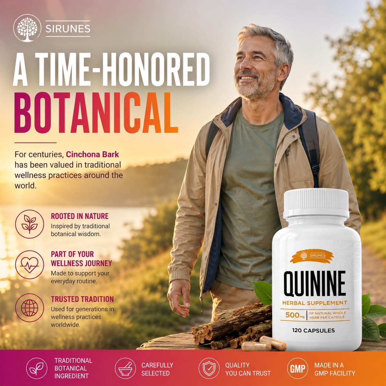 Cápsulas de Quinina Natural – Corteza de Cinchona 500 mg, 120 Comprimidos – Suplemento para Calambres y Digestión