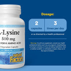 Natural Factors L-Lysine, 90 Vegetarian Capsules