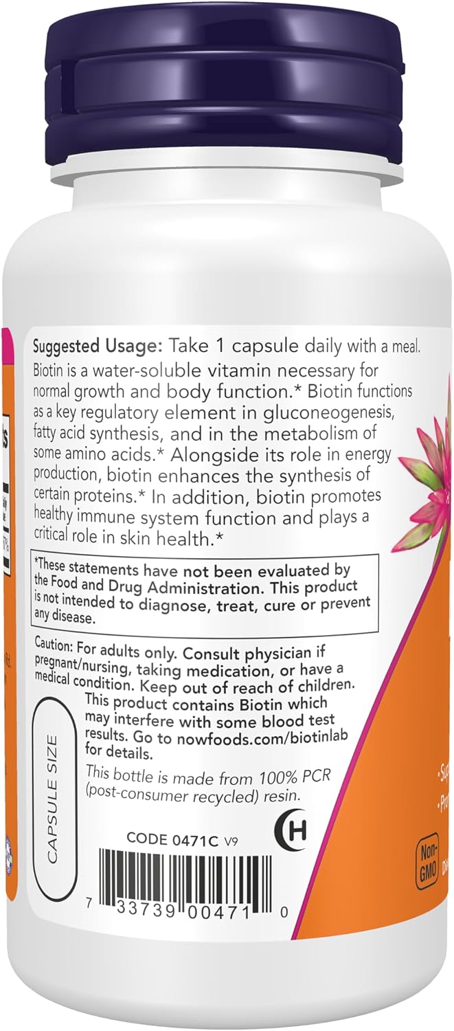 Biotina 5.000 mcg - 60 Cápsulas Vegetales - NOW Foods