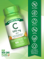 Nature's Truth Vitamina C con Rosa Mosqueta y Bioflavonoides | 500 mg | 100 Caplets | Vegano, Non-GMO y Sin Gluten
