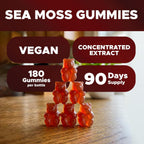 Vitabod Irish Sea Moss & Bladderwrack Gummies con Burdock Root - 180 Gominolas Vegan