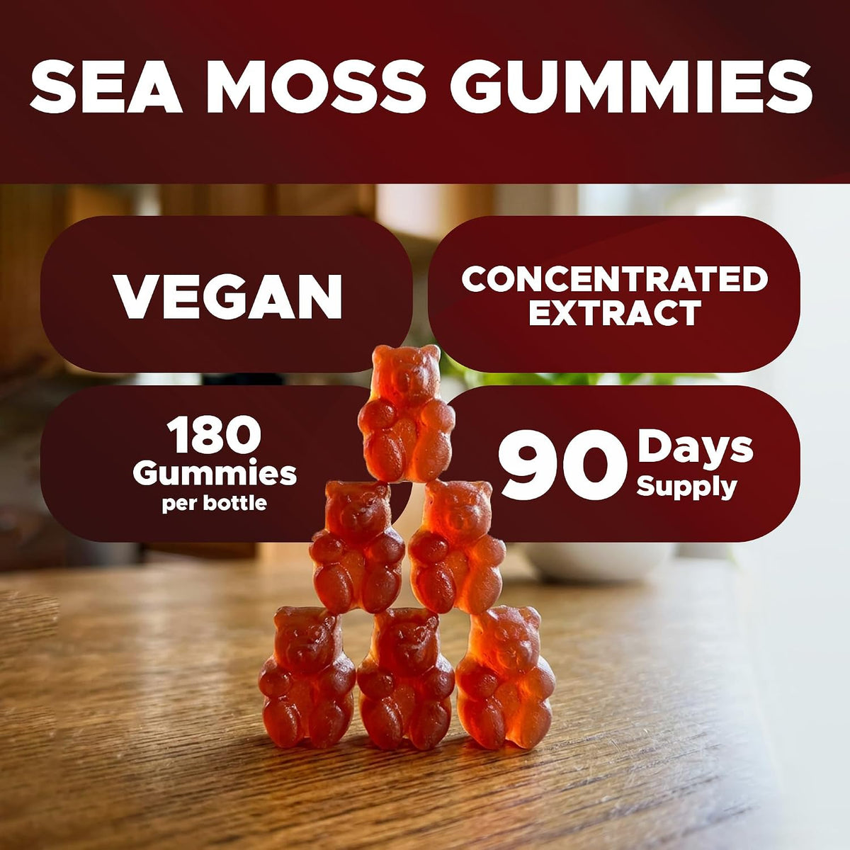 Vitabod Irish Sea Moss & Bladderwrack Gummies con Burdock Root - 180 Gominolas Vegan – Image 4