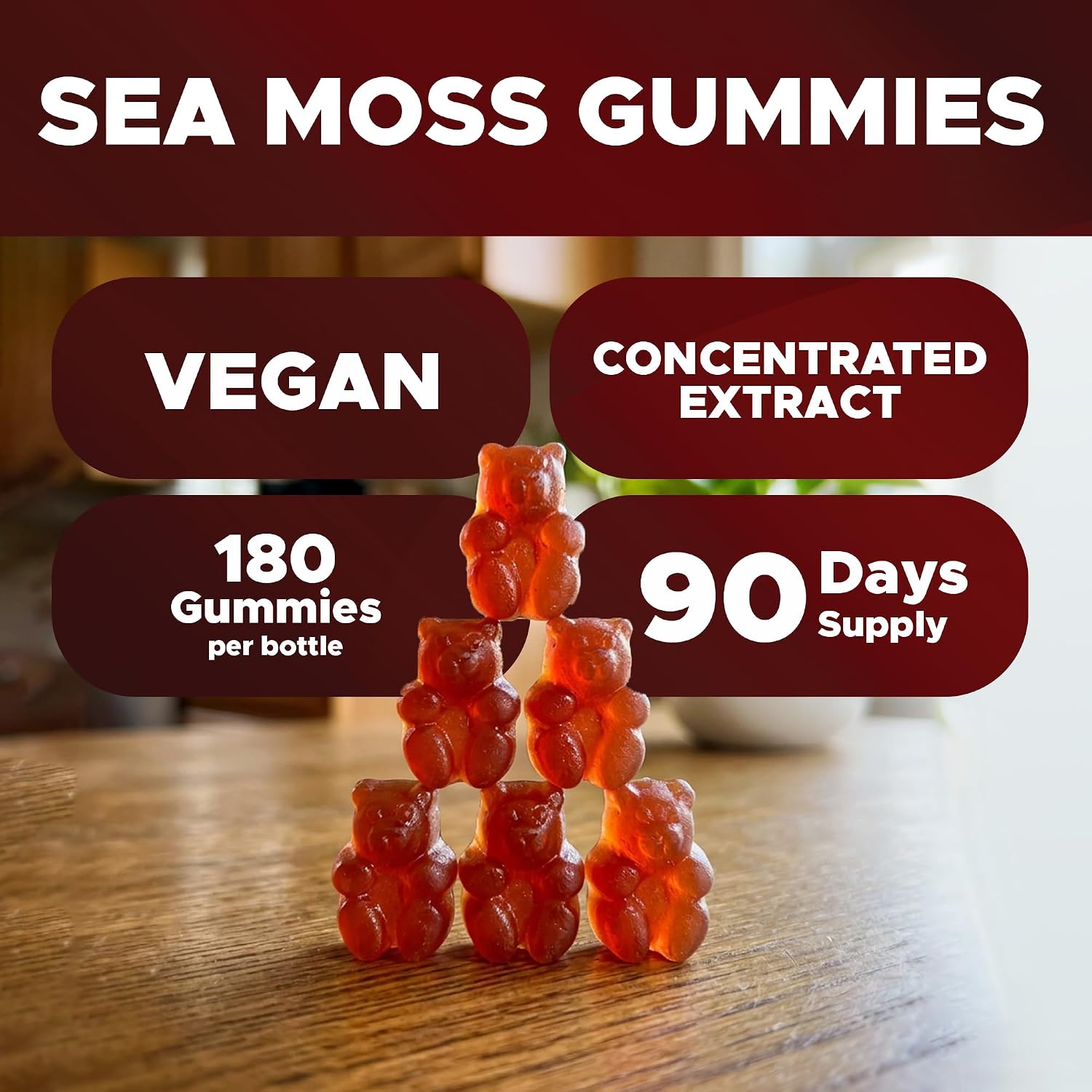 Vitabod Irish Sea Moss & Bladderwrack Gummies con Burdock Root - 180 Gominolas Vegan