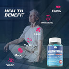 LILICARE Multivitamínico sin azúcar para mayores de 50 años con glucosamina, condroitina y MSM - 60 gominolas