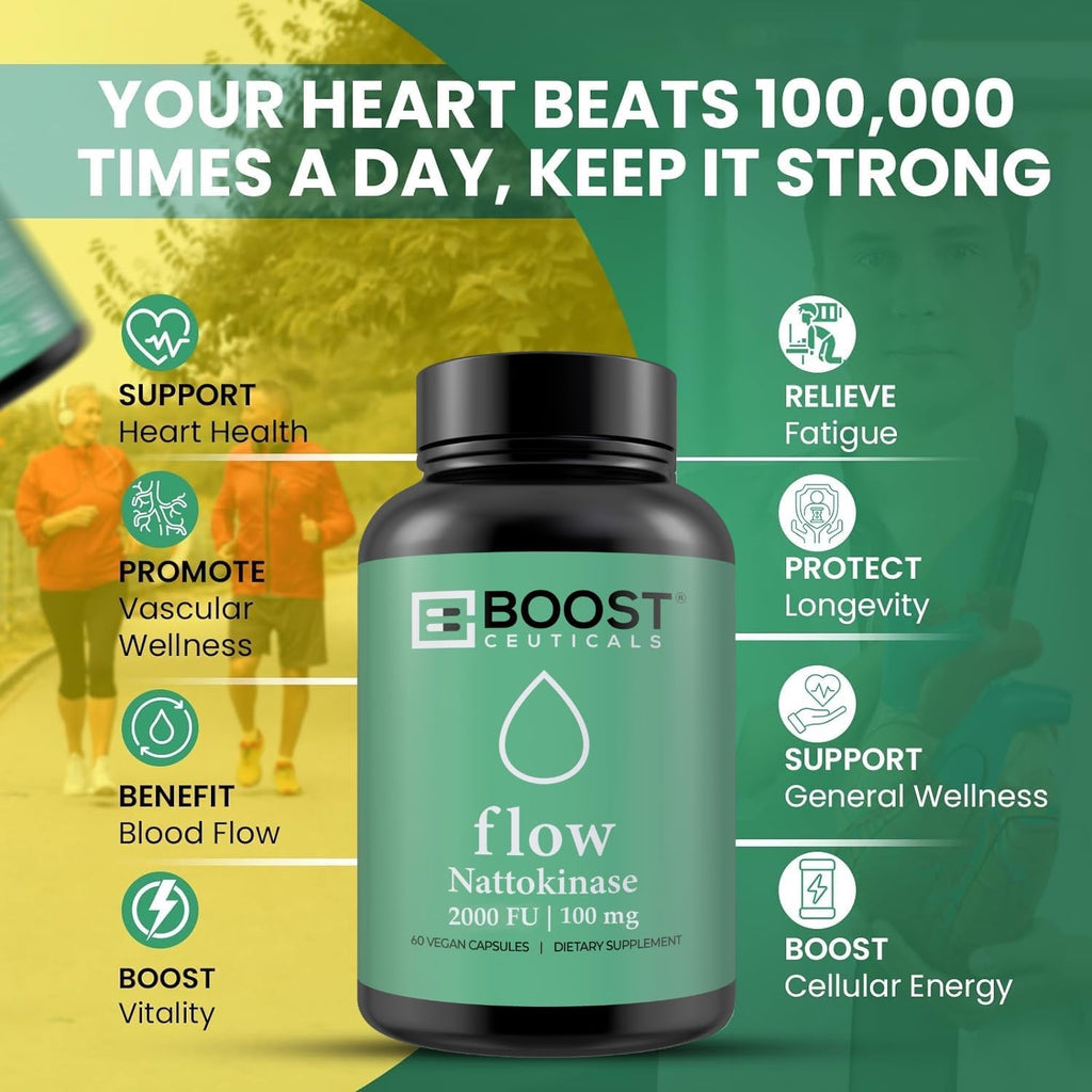 BoostCeuticals Nattokinase 2000 FU - 60 Cápsulas Veganas Enzima Fibrinolítica