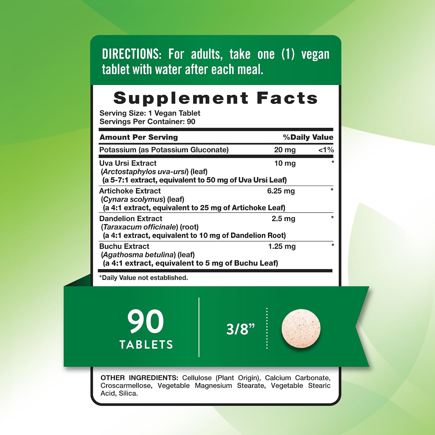 Nature's Truth Super Strength Water Pill con Potasio (90 comprimidos) - Vegano, Sin Gluten