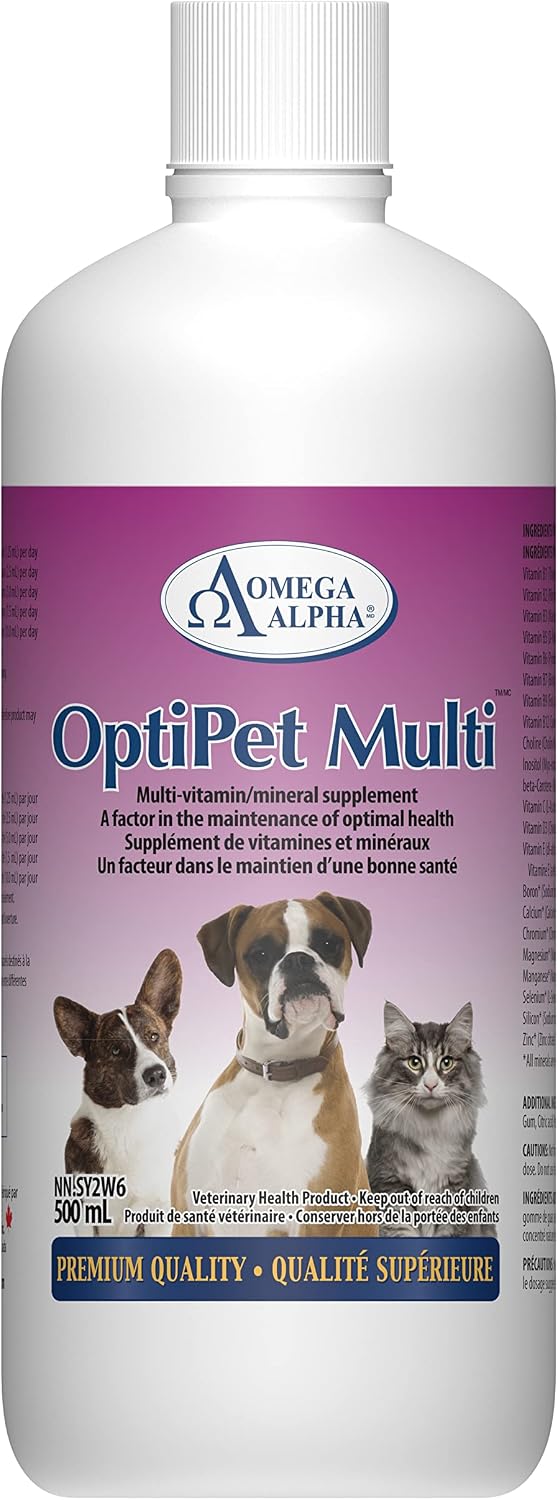Omega Alpha - OptiPet Multi - Multivitamínico para Perros y Gatos - 500ml