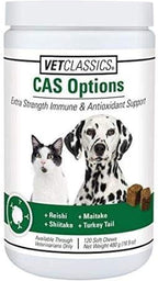 Vet Classics CAS Options Extra Strength Immune Support para Perros y Gatos - Suplemento Antioxidante - 120 Masticables Blandos