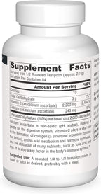 Source Naturals Calcium Ascorbate, Vitamina C en polvo - Apoya el sistema inmunológico - 227 g (8 oz)