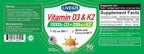 LIVEGIS Vitamina D3 K2 Softgels, D3 10000 UI con K2 (MK-7) 200 mcg, 90 cápsulas