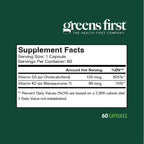 Greens First Vitamina D3+K2 - 60 Cápsulas Vegetales