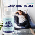 Max Neuro Calm Pro Probiótico - Apoyo Nervioso con Probióticos - 40 Mil Millones UFC Fórmula Premium - Apoyo del Estado de Ánimo - Ayuda a la Salud Nerviosa - Apoyo a la Salud Digestiva - Apoyo a la Función Inmunológica Natural