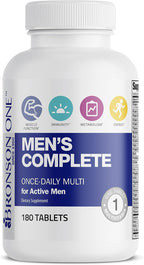 Bronson ONE Daily Multivitamínico Completo para Hombres, 180 Comprimidos