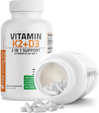 Bronson Vitamina K2 D3 (MK7) Complejo 2 en 1, 360 Cápsulas
