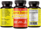 NGL Super Energy Vitamin B Complex Bioactive Cold Fill Softgels – Complejo B con Ácido Fólico, Zinc y Vitamina D, 90 Cápsulas