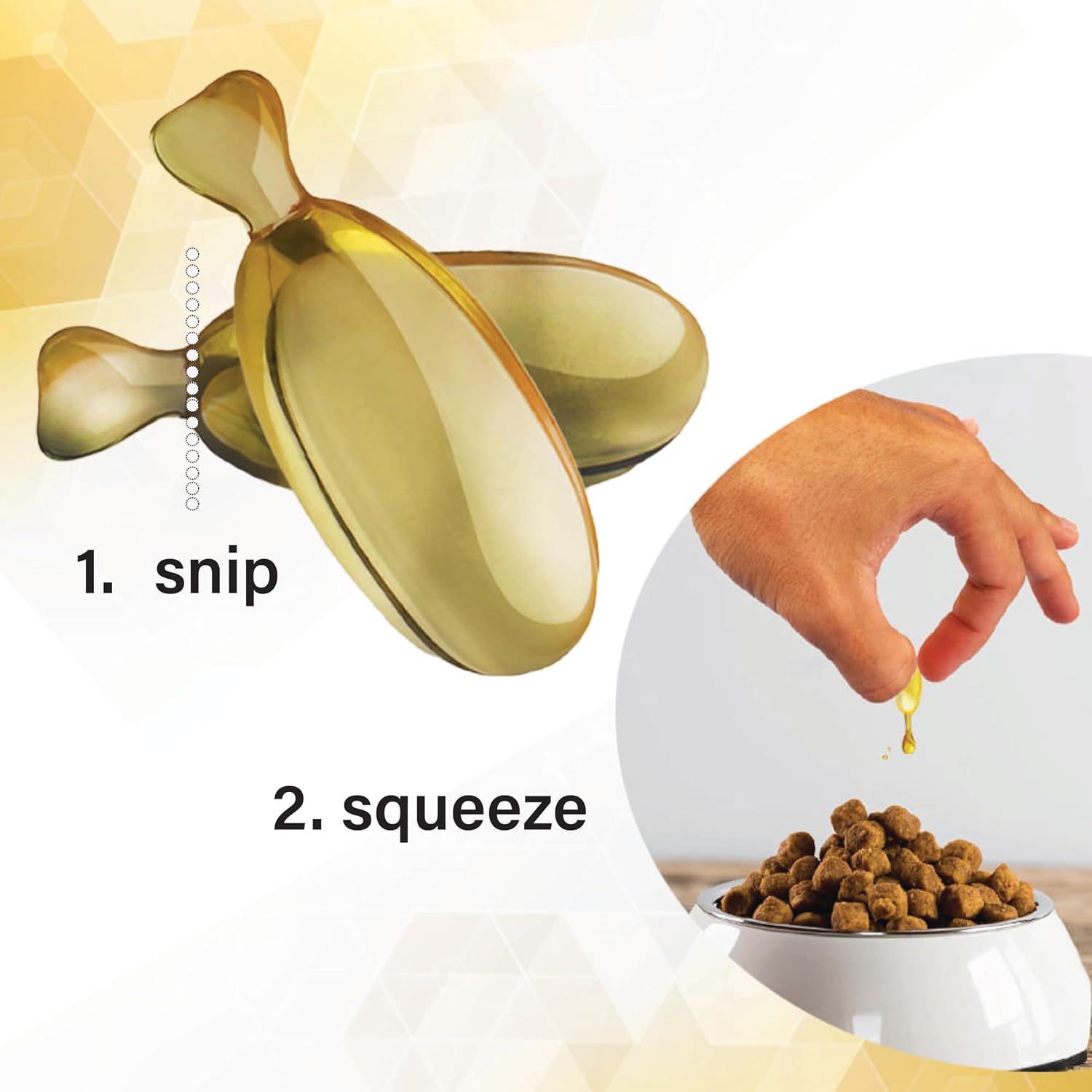 Omega-Caps HP Snip Tips - Aceite de pescado con omega 3, EPA y DHA para gatos y perros pequeños - 60 cápsulas