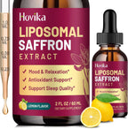 Hovika Suplemento de Azafrán Liposomal - 88.5 mg Extracto de Azafrán con L-Teanina, Manzanilla, Vitaminas C, B6, B12 y D3 - Apoyo al Estado de Ánimo, Energía y Enfoque - 60 ml Sabor Fresa